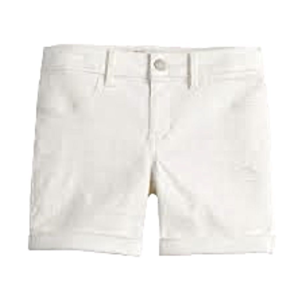 SO White High Rise Shortie Rolled Hem Denim Jean Shorts Size 1/25W